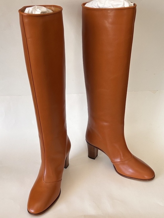 GUCCI x Adidas Brown Leather 73Mm Knee High Stripe Boots Size 8.5(US) NIB 715584 - Picture 6 of 10